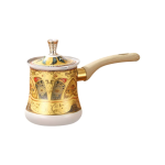 Türkische Kaffeekanne aus Edelstahl mit langem Griff