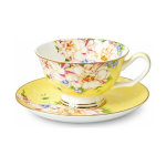 Vintage-Teetasse mit Untertasse aus Knochenporzellan — Lavendelblau