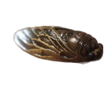 Zikaden-Teetier aus Yixing-Ton mit Goldakzenten
